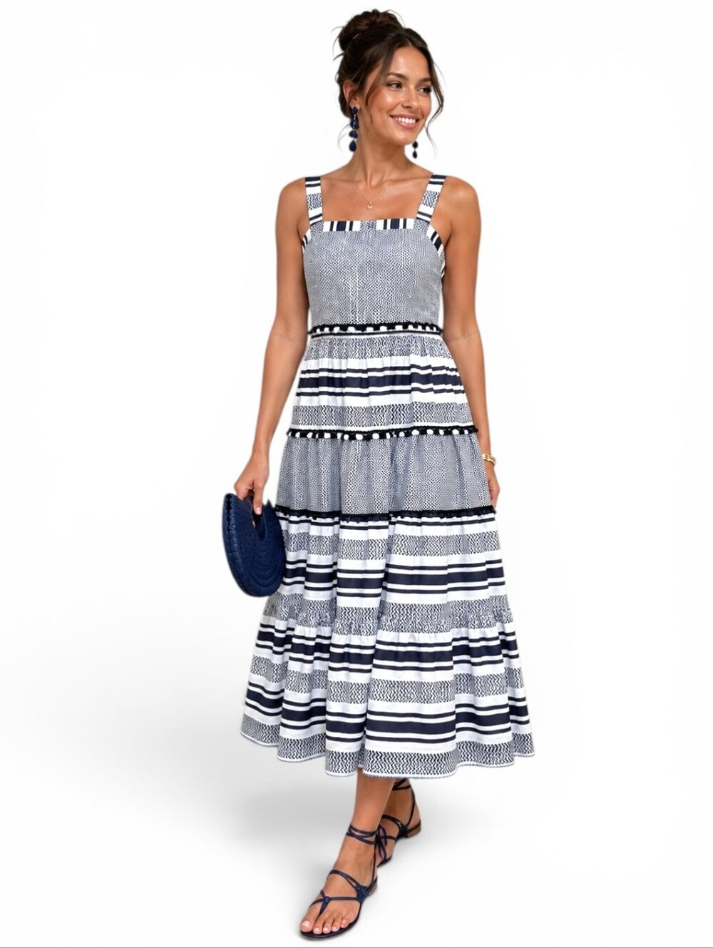 Smocked Tiered Midi Maxi Dress